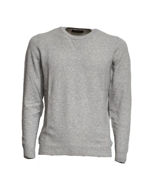 Zanone Gray Round-Neck Knitwear for men