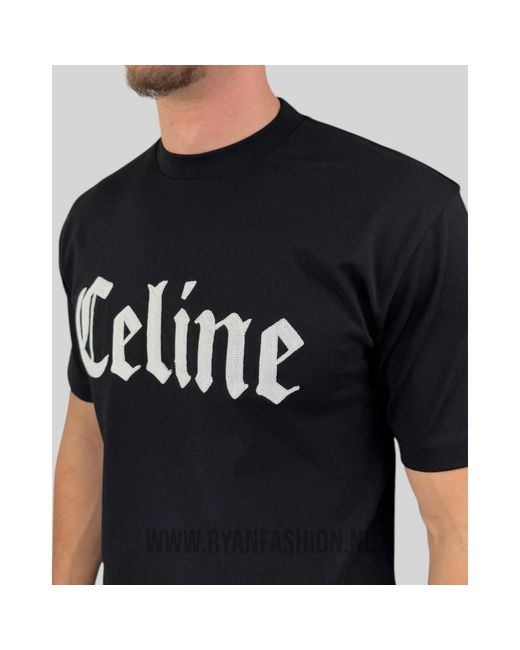 Céline Logo Print T-Shirt in Black für Herren
