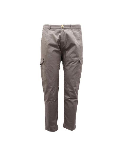 Paolo Pecora Gray Slim-Fit Trousers for men