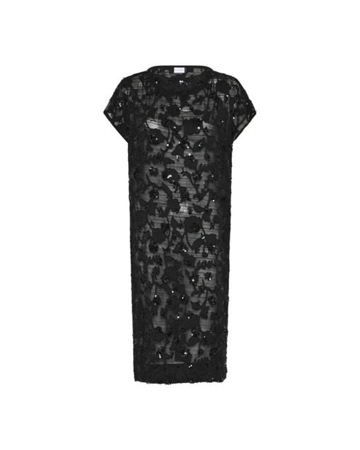 iN FRONT Black Midi Dresses