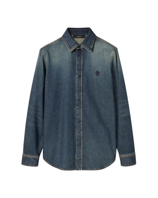 Gucci Blue Denim Shirts for men