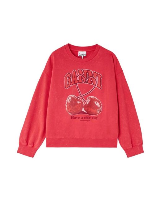 Ganni Red Sweatshirts