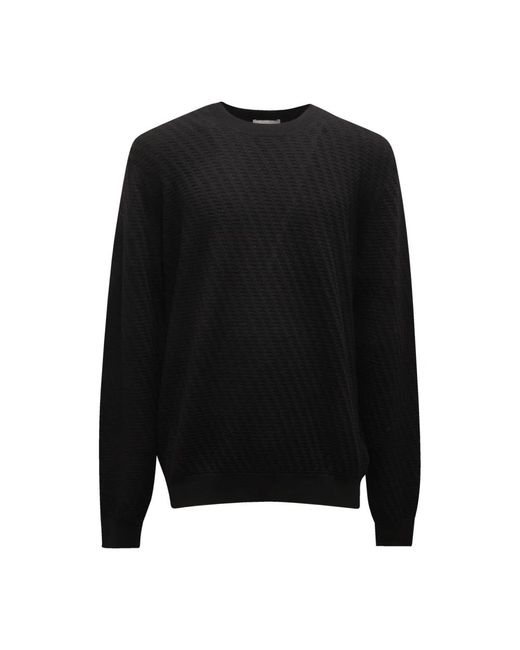 Paolo Pecora Black Round-Neck Knitwear for men
