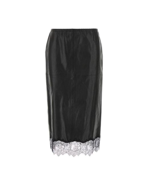 Blumarine Black Leather Skirts