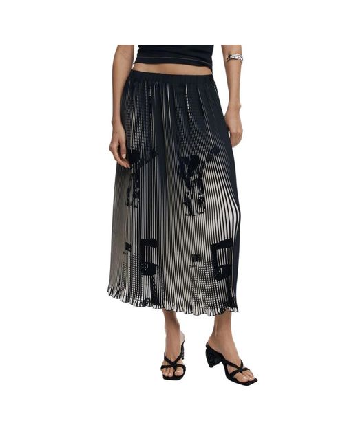 Midi Skirts Desigual de color Black