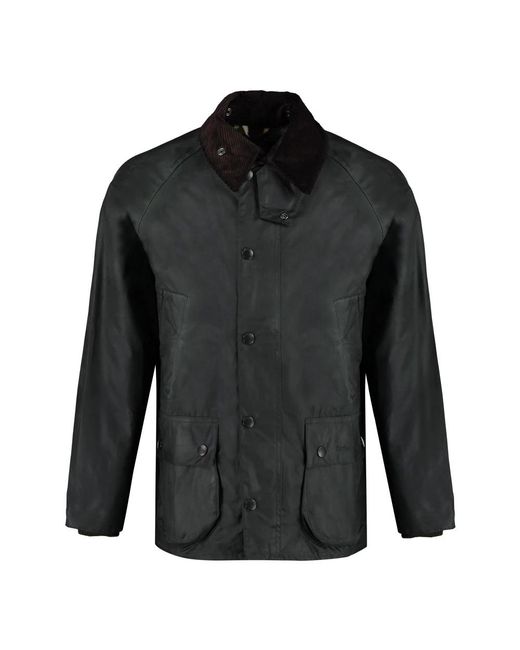 Barbour Jassen ,Groen ,Katoen Gewaxte Katoenen Jas Met Corduroy Kraag in het Black voor heren