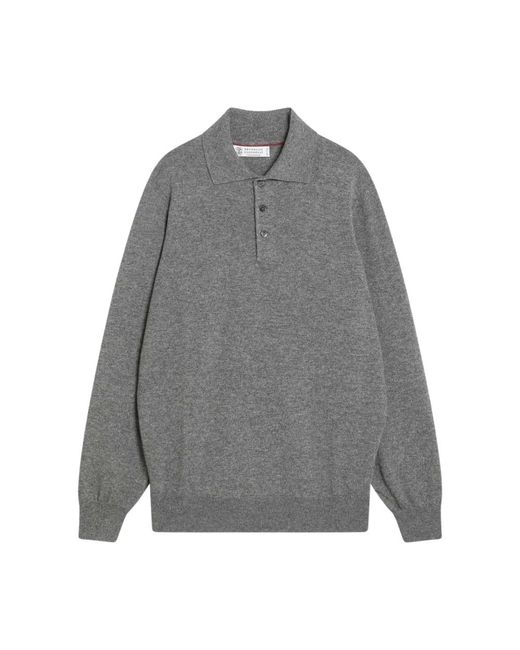 Brunello Cucinelli Gray Polo Shirts for men