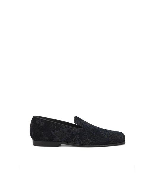 Etro Blaue Leder Slipper in Black für Herren