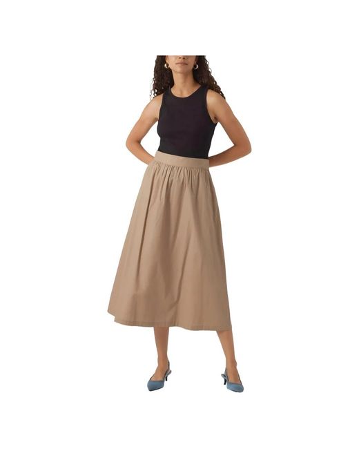 Vero Moda Natural Midi Skirts