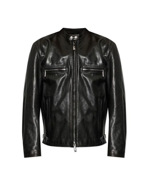 Leather Jackets di DSquared² in Black da Uomo