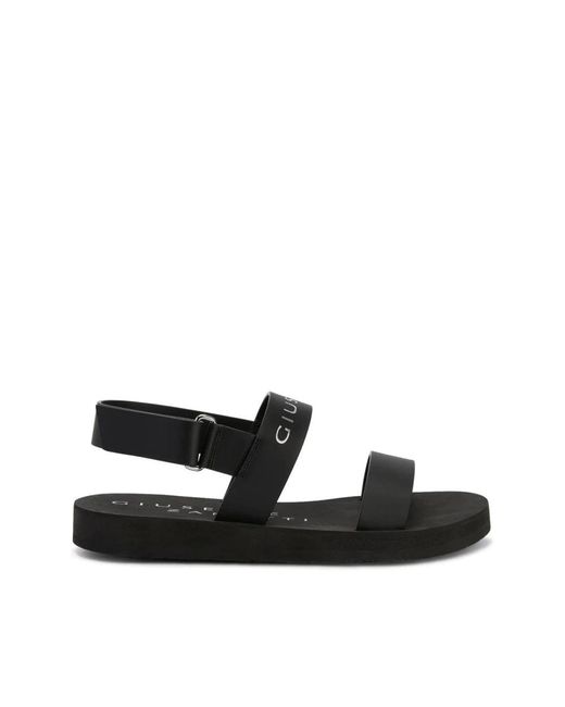 Giuseppe Zanotti Black Flat Sandals for men