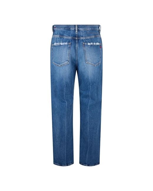 DIESEL Blue Straight Jeans for men