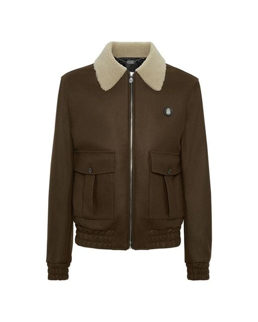 Billionaire Shearling Wolljacke in Green für Herren