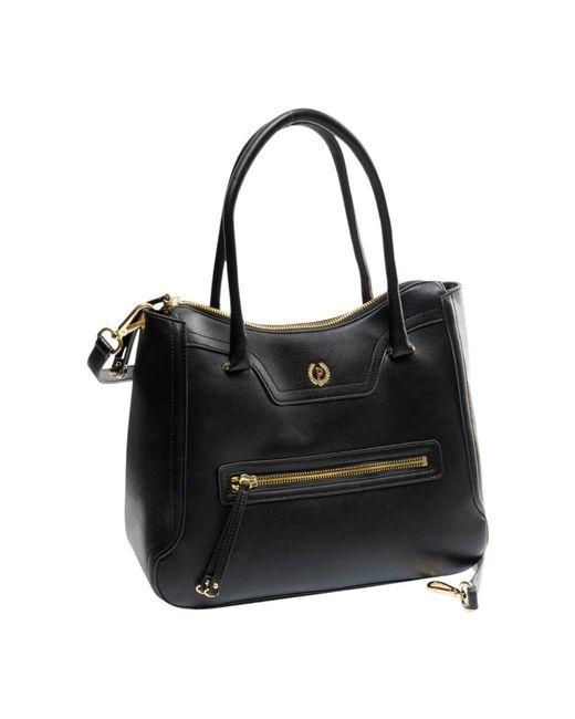 Pollini Black Damen Schultertasche, Kunstleder