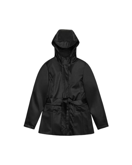 Rains Jassen ,Zwart ,Polyester Curve Jacket Zwart Graan in het Black