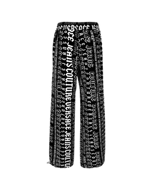 Wide Trousers Versace Jeans Couture en coloris Black