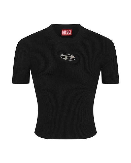 Round-Neck Knitwear DIESEL en coloris Black