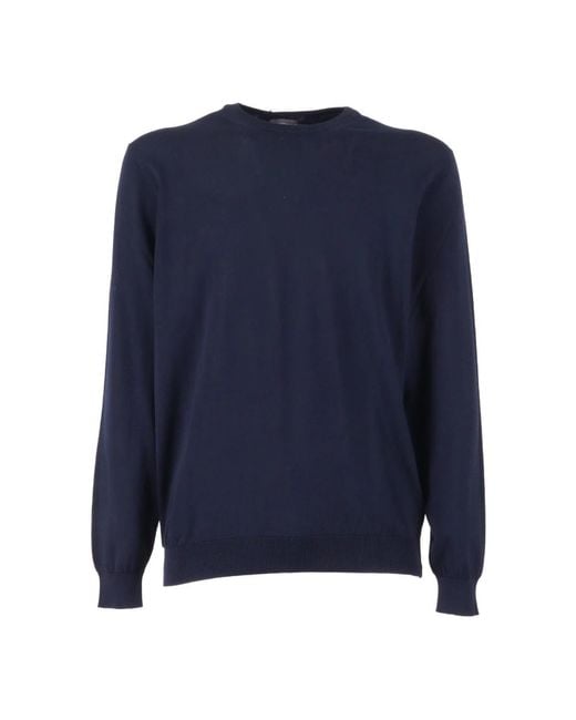 FILIPPO DE LAURENTIIS Blue Round-Neck Knitwear for men