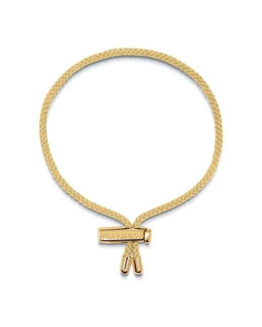 Nialaya Beiges String-Armband Mit Verstellbarem Goldenen Verschluss in Metallic für Herren