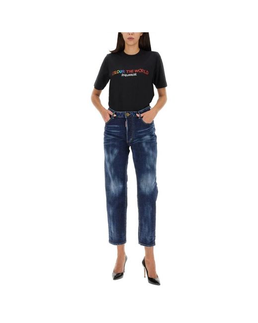 DSquared² Blue Cropped Jeans