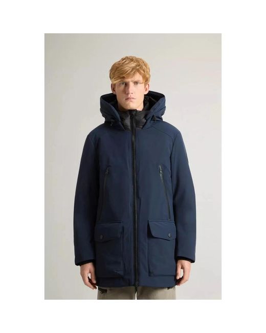 Woolrich Blue Down Jackets for men