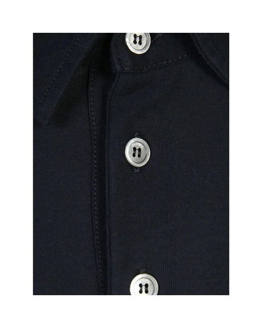 Zanone Klassisches polo-shirt mit langen ärmeln in Blue für Herren