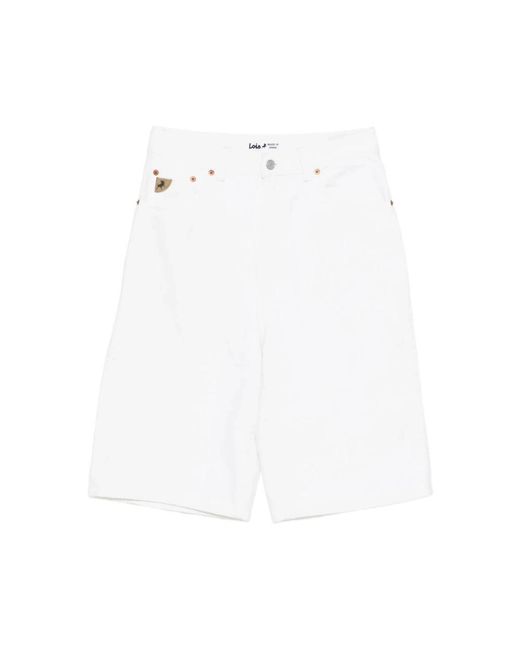 Lois White Denim Shorts