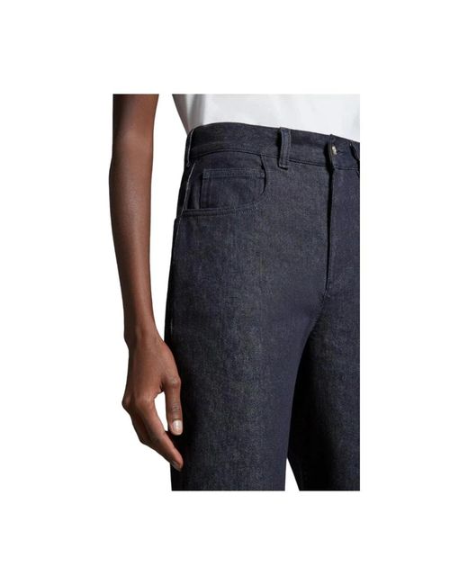 Moncler Blue High waist cropped denim jeans