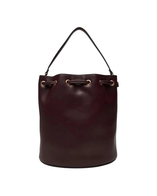 Calvin Klein Purple Strukturierte Große Eimer-Tasche Mit Erhöhtem Logo