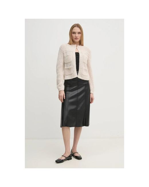 Ouí Gebreide Cardigan Met Zakken in het Natural