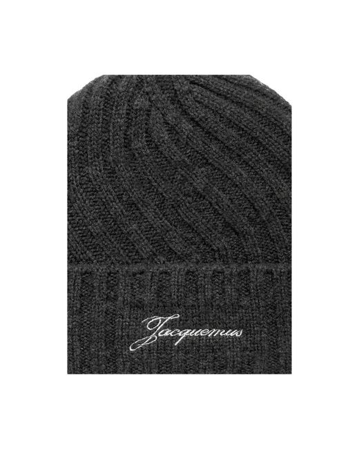 Jacquemus Accessoires ,Grijs ,Wol Le Bonnet Tourni in het Black