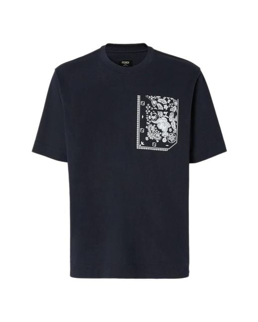 Fendi Blue T-Shirts for men