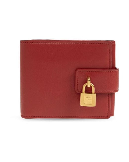 Balmain Red Leder Geldbörse