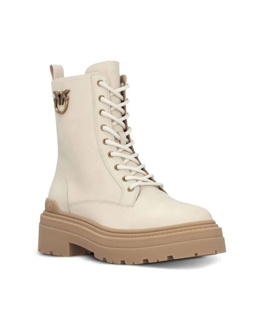 Pinko Natural Lace-Up Boots