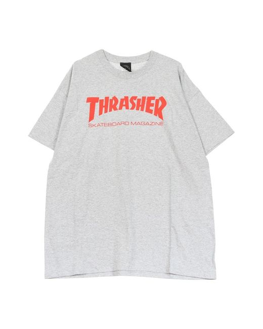 Thrasher Tops ,Grijs ,Katoen Skatemag Tee T-Shirt Grijs/Rood in het White voor heren