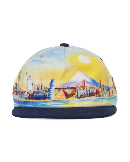 Huf Accessoires ,Veelkleurig ,Polyester Natuurlijke Platte Klep Snapback Pet in het Blue voor heren