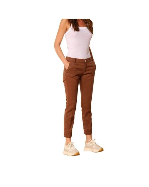 Cropped Trousers Mason's en coloris Brown