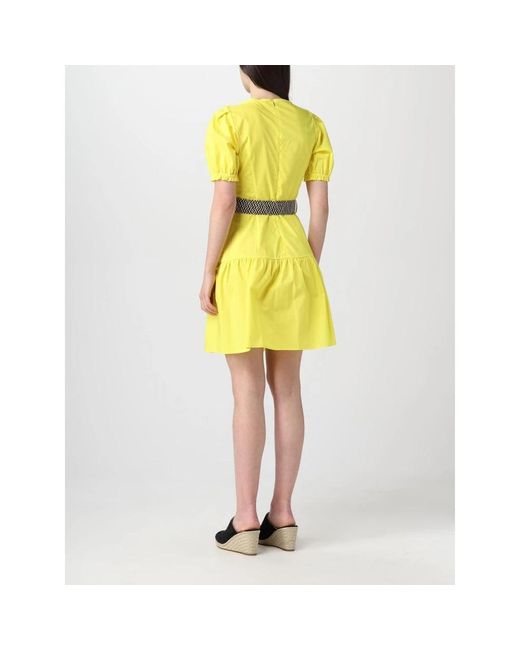 Liu Jo Yellow Gelbes Gestuftes Minikleid Puffärmel