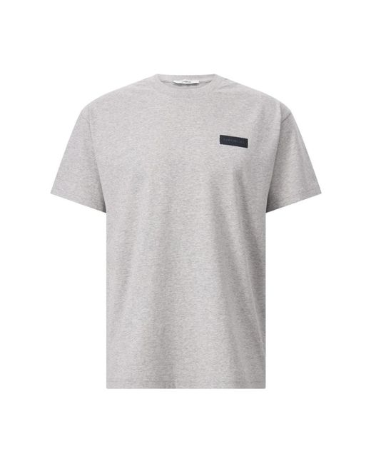 Givenchy Tops ,Grijs ,Katoen Logo Patch Katoenen T-Shirt in het Gray voor heren