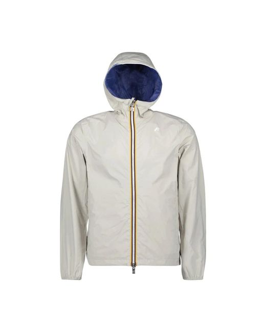 K-Way Jassen ,Grijs ,Nylon Omkeerbare Eco-Jas Voor Mannen in het Blue voor heren