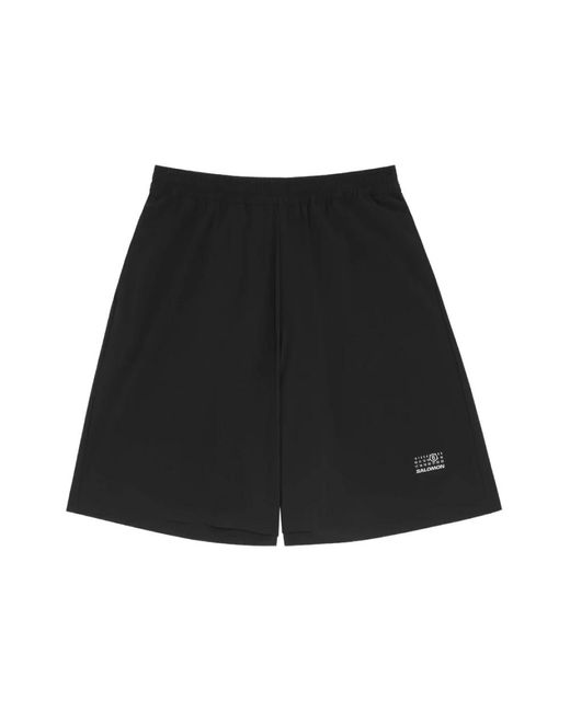MM6 by Maison Martin Margiela Schwarze Shorts Mit Elastischem Bund Und Taschen in Black für Herren