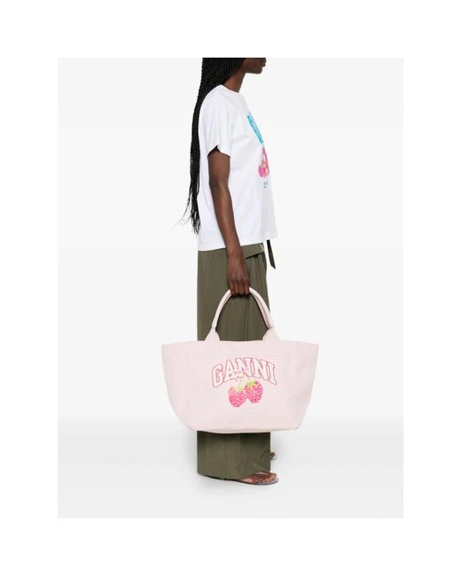 Ganni Pink Shopping Bags