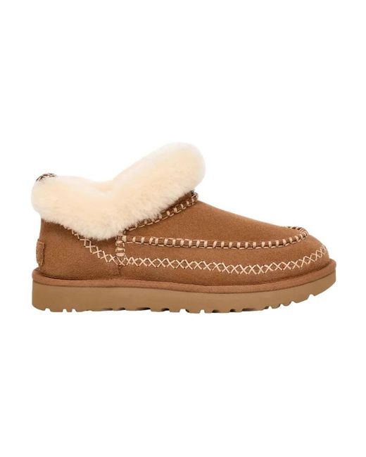 Ugg Schoenen ,Bruin ,Leer Casual Kameel Enkellaarsjes in het Brown