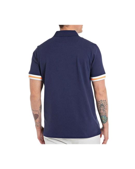 Replay Marineblau polo shirt in Blue für Herren
