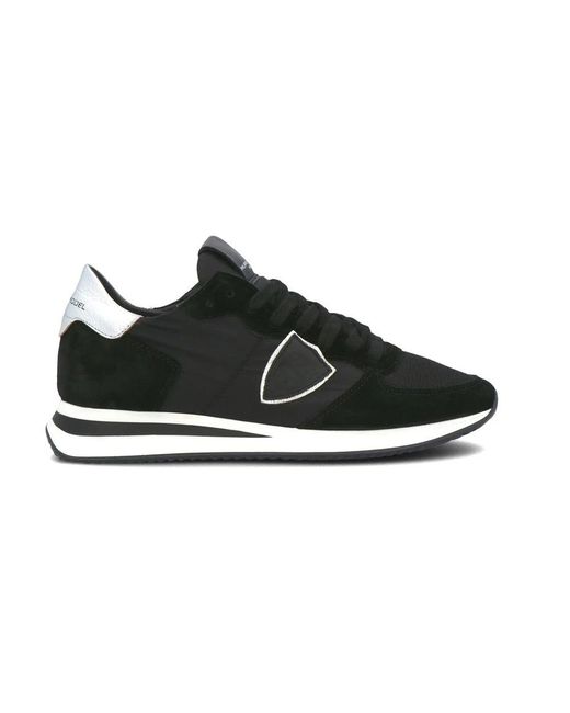 Philippe Model Schoenen ,Zwart ,Nylon Trpx Basic Noir Argent Sneakers in het Black