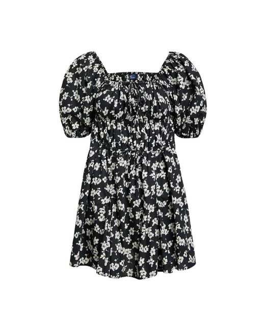 Ralph Lauren Black Floral Blouson Sleeve Dress