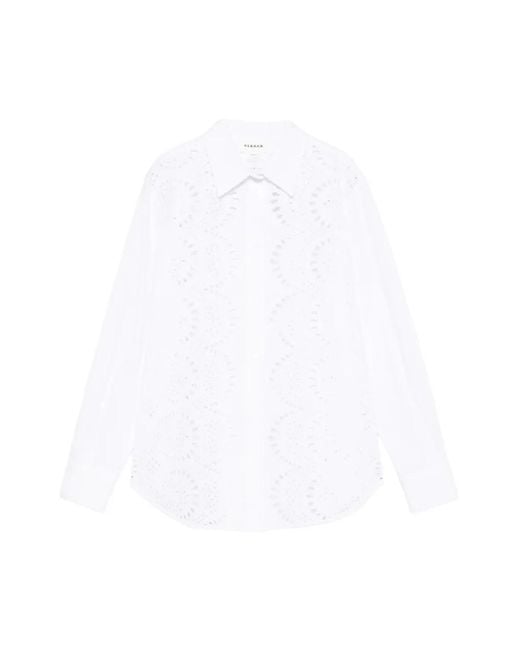 P.A.R.O.S.H. Overhemden ,Wit ,Camicia in het White