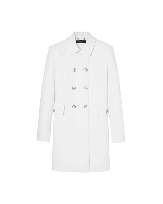 Versace White Double-Breasted Coats