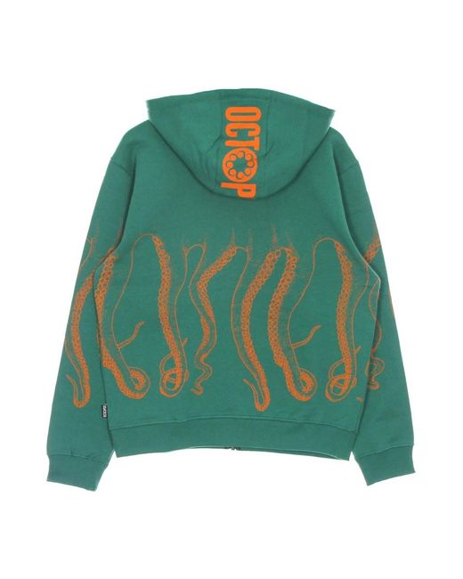 Octopus Green Zip-Throughs for men
