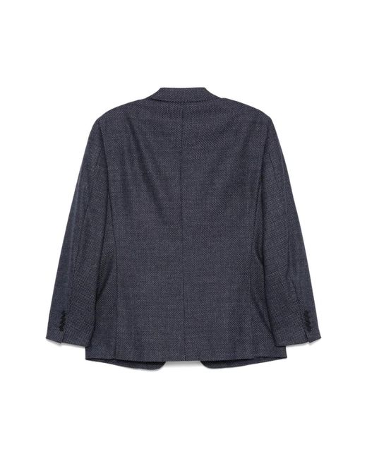 Canali Dunkelblaue knopfjacke mit taschen in Blue für Herren